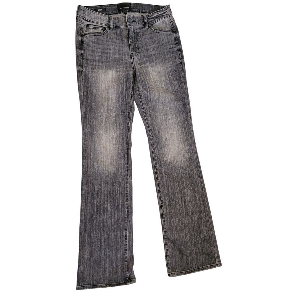 White House Black Market Womens Mid-Rise Boot Jeans in Faded Grey Sz 4 28Wx31.5